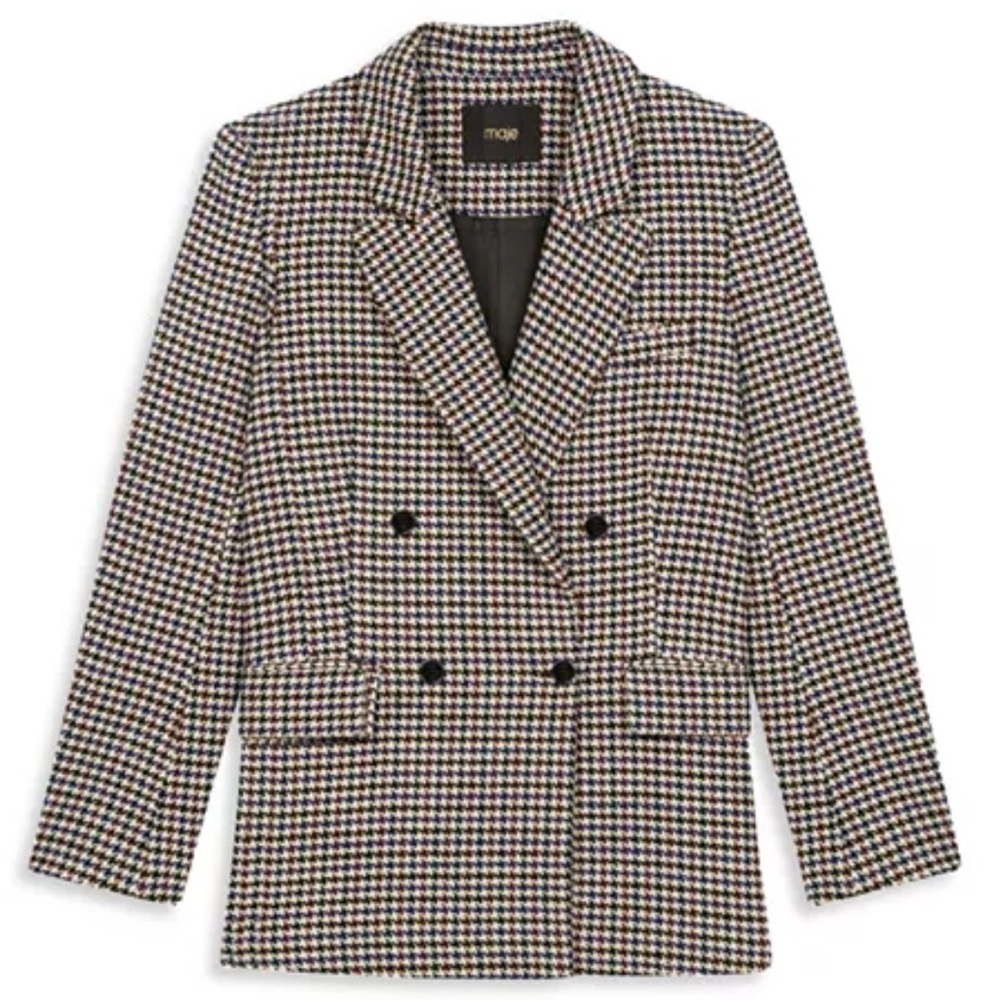 MAJE Votale Houndstooth Oversized Blazer size 36/4 US used once